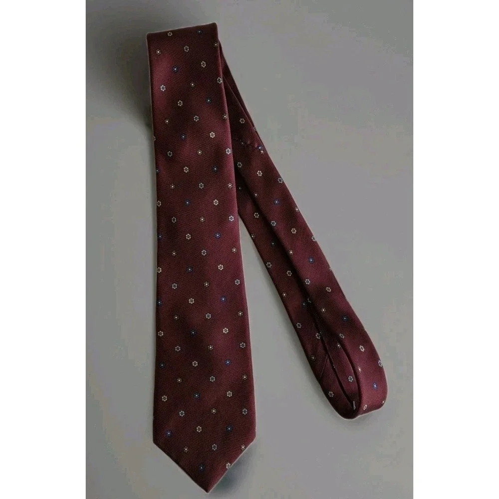 Men's Vintage Tie 100% Silk Maroon Burgundy Necktie Slip Stitch Henry Grethel